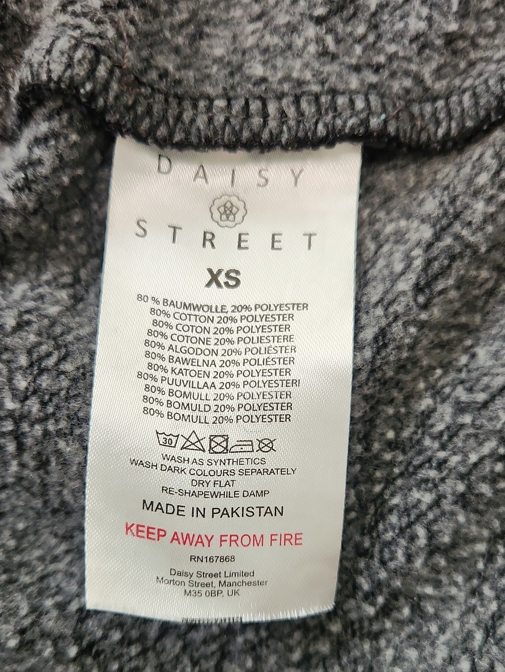Daisy Street Black Cross Patch Cropped Hoodie Pullover Size XS OVERSIZED - Picture 8 of 15